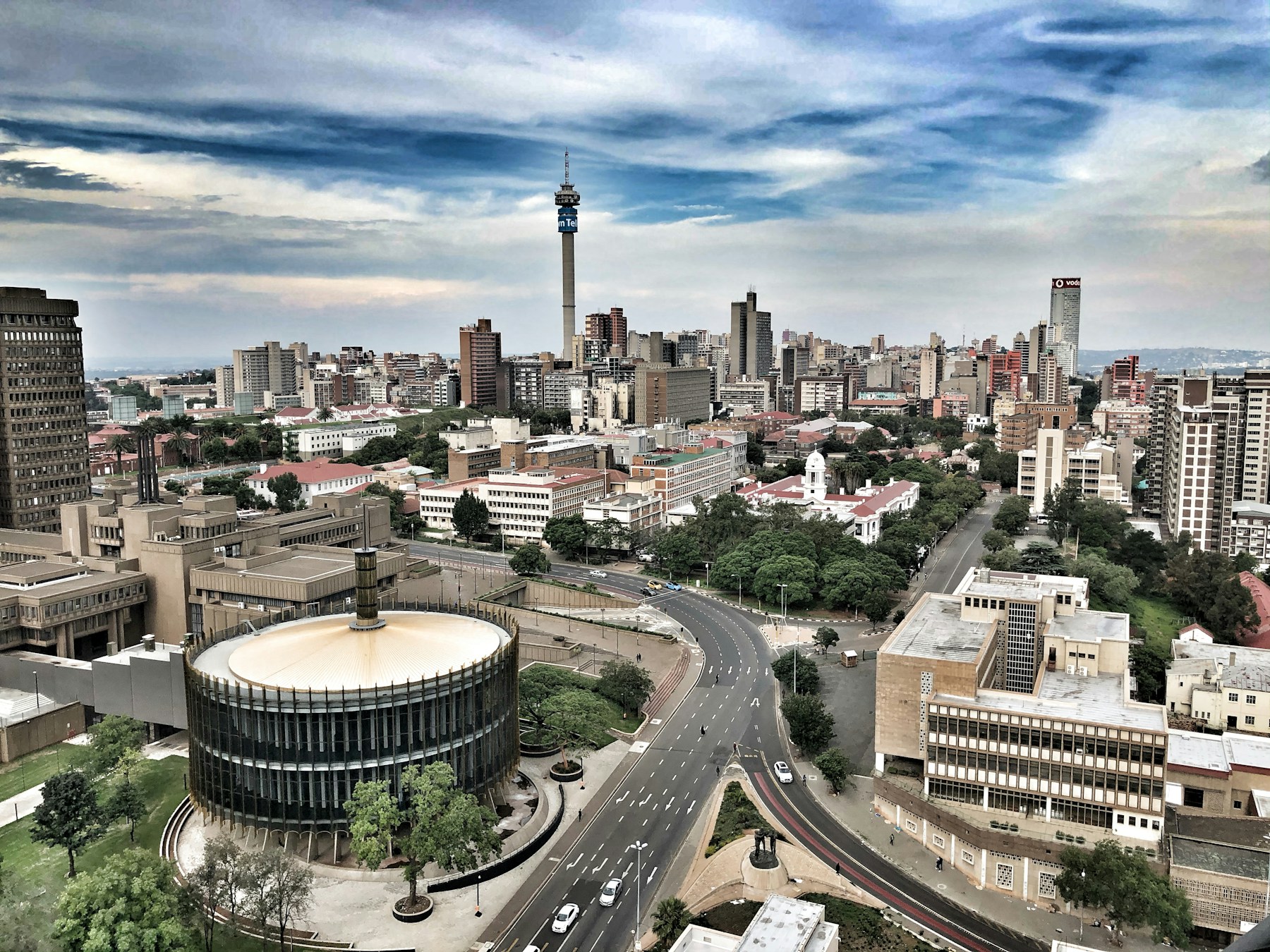 Johannesburg city centre skyline with the Hillbrow Tower